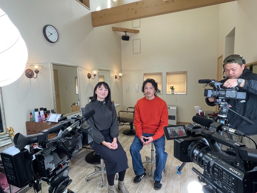 美容室でのインタビュー撮影